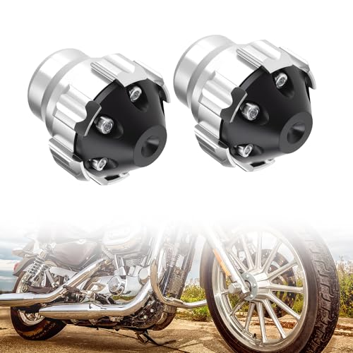 Frame Slider Anti-Crash Protector for Motorcycles 5.3 cm Aluminum Alloy Front Fork Wheel Fall Protection Guard White 1 Pair - color: White