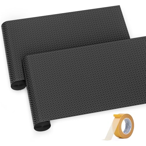2Rolls 4x13FT Garage Floor Mat, Garage Floor Roll for Under Car, Golf Cart Parking Mat, Diamond Plate PVC Rubber Motorcycle Mat, Non-Slip Floor Protector for Garage Warehouse Trailer - color: Black Diamond, size: 2Rolls x 4 x 13FT