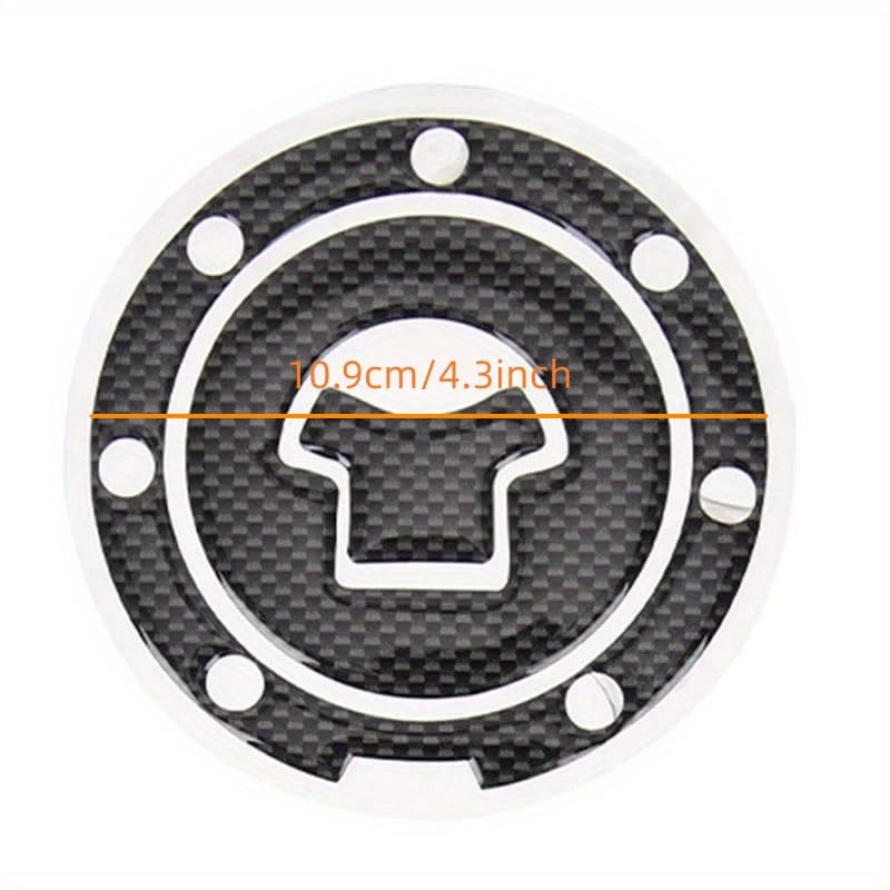 1 Set 3D Gas Cap Cover Sticker Universal Motorcycle Fuel Tank Pad Protector Black Textured Trim for Gas Cap and Tank Scratch Resistant, Black - color: Black