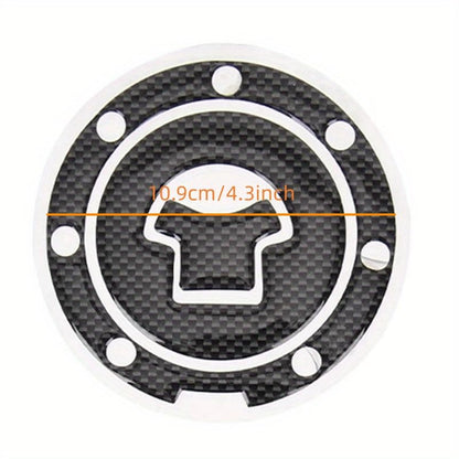 1 Set 3D Gas Cap Cover Sticker Universal Motorcycle Fuel Tank Pad Protector Black Textured Trim for Gas Cap and Tank Scratch Resistant, Black - color: Black