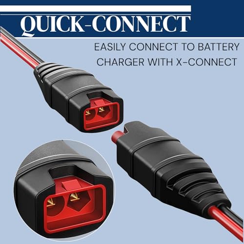 (2-Pack) GC002 X-Connect Compatible with NOCO Battery Charger Accessories, M6 (1/4in) XL Eyelet Terminal, Smart Batteries Trickle Charger Cable - size: 2PK-GC002(M6)
