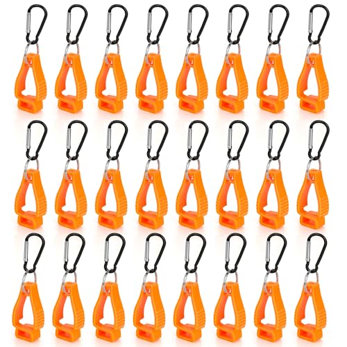 30 PCS Orange Glove Clips for Work Glove Holders, Safety Clip Glove Keeper, Gloves Grabber Clips, Gloves Belt Clips for Worker Construction