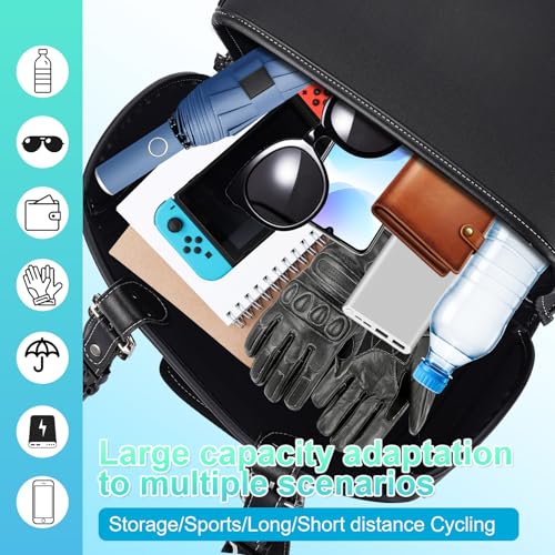 Universal Motorcycle Bag,Waterproof PU Leather Saddle Bags,30L Large Capacity Motorcycle Tail Bag,Universal Accessories,Suitable For Cruise/Saddlebags Saddle Bag.