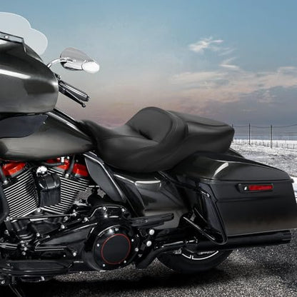 C.C. RIDER Motorcycle Gel Seat Hammock Seat fit for Harley Touring Road King FLHR Street Glide FLHX Road Glide FLTRX Electra Glide FLHTC 2009-2023 CVO Models 2009-2022 - color: 45#Gel Black