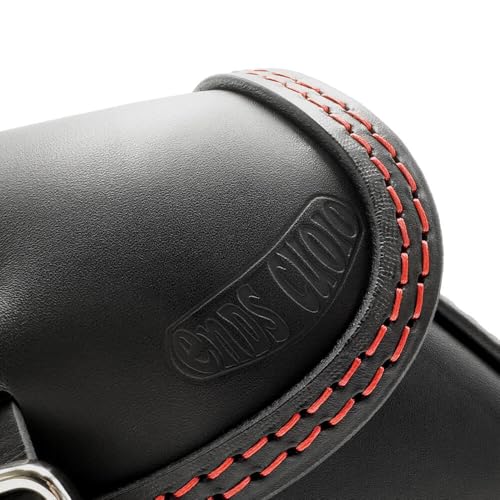 Leather Swingarm Bag Compatible with all 2015-2024 Scout and Scout Bobber, 2025-2026 Scout 101, 2025-2026 Scout Classic, 2025-2026 Sport scout, 2025-2026 Super Scout (Red stitches) - color: Red stitches