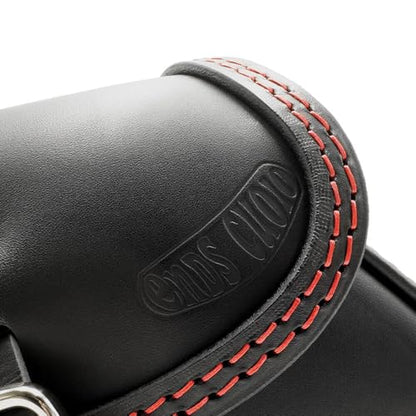 Leather Swingarm Bag Compatible with all 2015-2024 Scout and Scout Bobber, 2025-2026 Scout 101, 2025-2026 Scout Classic, 2025-2026 Sport scout, 2025-2026 Super Scout (Red stitches) - color: Red stitches