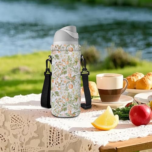 RICHEN Neoprene Water Bottle Carrier Bag with Adjustable Shoulder Strap,Insulated Water Bottle Cover for Stainless Steel/Glass/Plastic Bottles - color: BC-53, size: 750ml