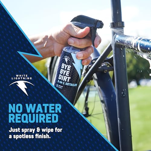 White Lightning Complete Bike Cleaning Kit – At-Home Bicycle Maintenance System with Clean Ride Self-Cleaning Wax Lube, Clean Streak Degreaser, & Bye Bye Dirt 3-in-1 Detailer for Frames & Drivetrains