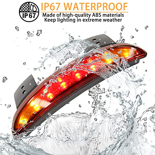 DREAMIZER Motorcycle Chopped Rear Fender Edge LED Brake License Plate Tail Light Stop Running Light Turn Signal Lamp Compatible with Harley Sportster XL883N 1200N XL1200V XL1200X - color: RED#1