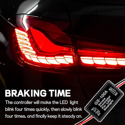 wuyaoyao 2PCS GS-100A Brake Light Flasher Strobe, 12V-16V LED Tail Stop Lights Flash Module, High Mount/3rd Brake Lights Flash Strobe Controller, Flasher Module for Motorcycles Cars Trucks (2 PCS) - size: 2 PCS