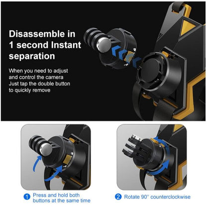 Coyktonty Motorcycle Helmet Mounting Bracket/Magnetic Quick Release Motorcycle Helmet Adapter Bracket for GoPro Hero 12 11 10 9 8 7 6 5/Insta360 Ace Pro/ONE RS/ONE R/Osmo Action 5 Pro/4 3