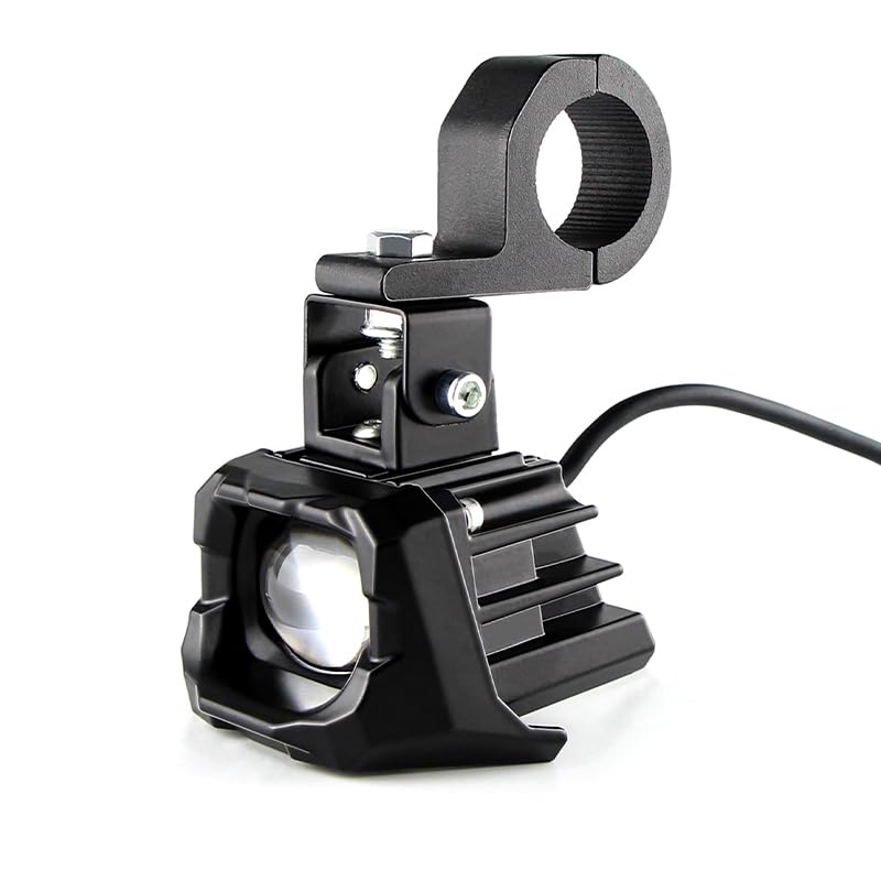 Motorcycle Auxiliary Lights Driving LED Fog Lights Spotlights White/Amber High/Low Beam with 7 Modes Dual-Color, Universal Fit for Motorcycle SUV ATV UTV, 2PCS