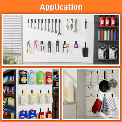50 Pack J-Shaped Slatwall Hooks, 2 Inch Heavy Duty Slat Wall Hanger, Slatwall Accessories Display Hooks for Garage, Retail Store, Kitchen, Craft Room - size: 2.2 Inch