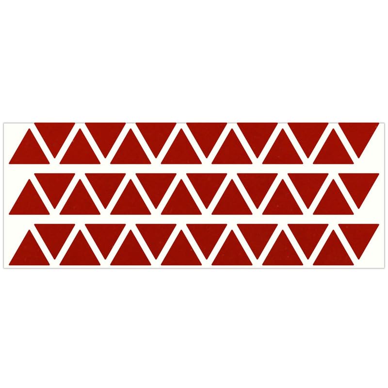 LiteMark Reflective Triangle Sticker for Bike, Helmet, Red, 1 Inch - Pack of 42 Pcs - color: Red