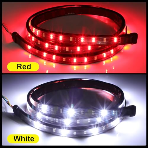 YUGUANG 60 Inch Tailgate Light Bar, Double Row LED Truck Tailgate Light Strip with Red Running Brake Lights Turn Signal White Reverse Lights - size: 60 Inch Red White