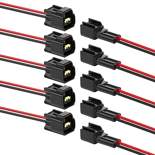 2 Pin Waterproof Connectors,16AWG Waterproof Electrical Car Auto Wire Connector,Male Female Quick Disconnect for Car Truck Motorcycle Marine Boat(5Pack) - size: 2pin way