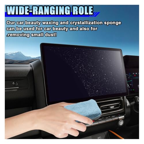12PCS Ceramic Coating Applicator Sponge, 4.13'' x 1.84'' Microfiber Car Detailing Applicator Pad, Rectangular Car Foam Cleaning Pad, Auto Polishing Pad for Wax, Paint, Sealant (Blue) - color: Blue