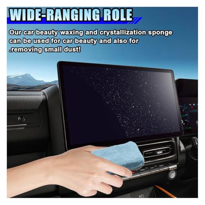 12PCS Ceramic Coating Applicator Sponge, 4.13'' x 1.84'' Microfiber Car Detailing Applicator Pad, Rectangular Car Foam Cleaning Pad, Auto Polishing Pad for Wax, Paint, Sealant (Blue) - color: Blue
