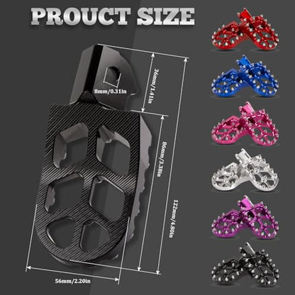 XINGWU Dirt Bike Foot Pegs for Surron Light Bee X/S E-Ride Pro SS/SR/S Talaria Sting MX3/R MX4 Segway X160/X260 CRF150F 230F 250F Electric Dirt Bike Foot Peg Rests (Black) - color: Black