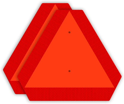 Ignixia Slow Moving Vehicle Sign, Rust free Aluminium Slow Moving Vehicle Triangle signs, 14”x 16” Inches Orange base with Reflective border, SMV Sign for Golf Cart, UTV, safety signs (Aluminum 02Pcs)