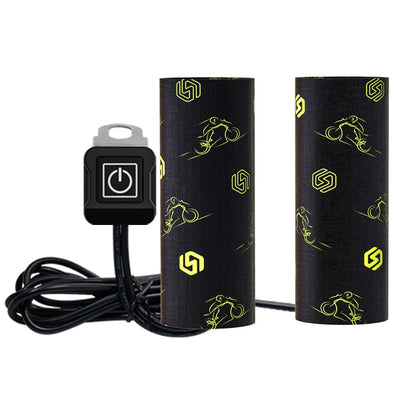 12V Heated Grip Wraps for Motorcycle/ATV/Snowmobile, Direct Battery or Acc Powered, Wrap-Around Design, 3 Heat Levels, IP67 Waterproof, Fits Over Existing Grips (Outer Diameter 1.2"–1.5")