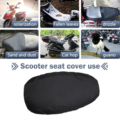 1 PC Motorcycle Seat Cover, 27.55" x 45.27" Rainproof Seat Protector Cover, Breathable Heat Insulation Oxford Cloth Accessories, Universal for Motorcycles (Black #XXL)