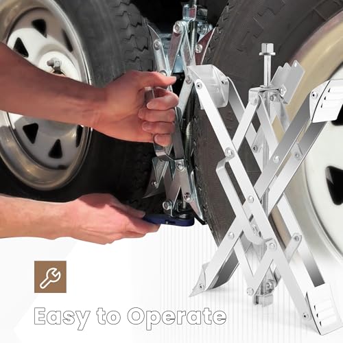 RV Wheel Chock XL Fit 3.5” to 17” Camper Wheel Chock Stabilizer Scissor with Accessories Pair for Travel Trailer, Heavy Duty Tire Wheel Chock Scissor Large Locking X Chock, Single Pack - size: XL 17inch 1pc