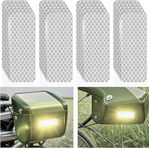 Reflective Stickers, 25 Pcs, 3MDG3, 3.15" x 1.18", Yellow-Green (Silver) Ultimate in Safety Technology. - color: Silver