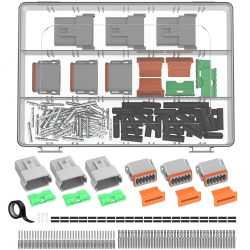 12 Pin DT Connector Kit Gray Waterproof Deutsch Automotive Connectors Kit with Solid Terminals and Sealing Plugs for Car Truck Motorcycle Marine Wiring 14–20 AWG，3 Sets - size: 12 Pin 3 Sets