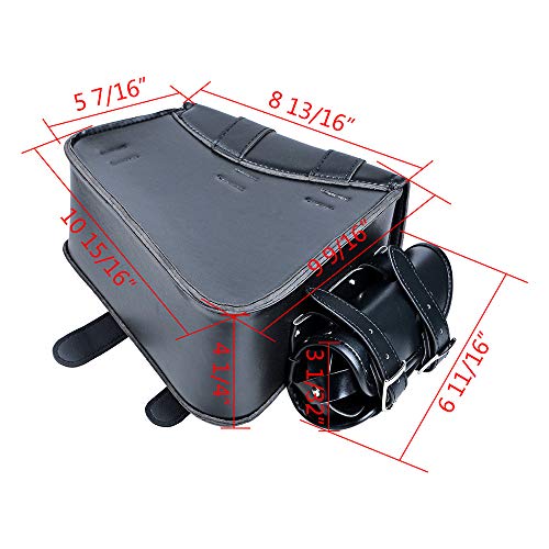 1 Pair PU Leather Solo Saddlebag Swing Arm Left Right Side Pannier Storage Compatible with Harley Sportster XL883 XL1200 (Black) - size: Left & Right with Side Storage
