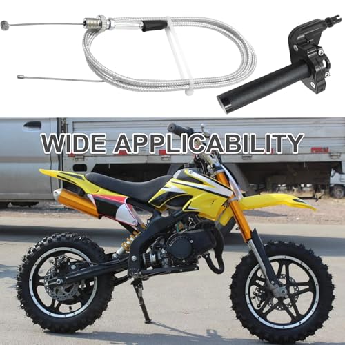 7/8" 22mm CNC Aluminum Throttle Grip, Reliable Throttle Cable, Universal Quick Twister Assembly, Suitable for Dirt and Mini Bikes 49CC-125CC