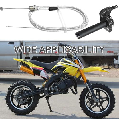 7/8" 22mm CNC Aluminum Throttle Grip, Reliable Throttle Cable, Universal Quick Twister Assembly, Suitable for Dirt and Mini Bikes 49CC-125CC