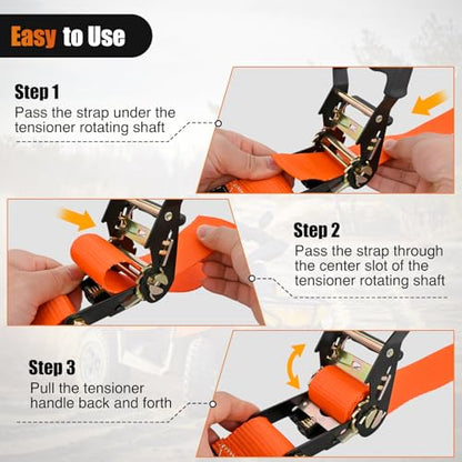 Nilight Wheel Chock Tie Down Kit 4500lb Break Strength 4Pcs E-Track Ratchet Straps 8 Pcs Heavy Duty Trailer Tire Straps System for ATV, UTV, Lawn Mower,SXS 10 in-30 in Diameter Tires Orange - color: 4Pcs E-Track Straps+8 Pcs Wheel Chock