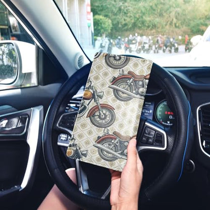 Car Registration and Insurance Holder, Retro Motorcycle Vehicle Glove Box Car Organizer for Documents, Cards, License Car Organization