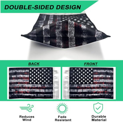 Motorcycle Flag 6x9,Motorcycle American Flag,Double Sided Double Stitched,Black - color: black