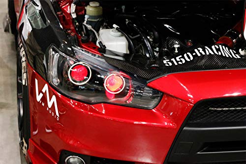 iJDMTOY Red 3-SMD-5050 LED Accent Ambient Lighting Ribbons Compatible with Car Motorcycle Projector Demon Eyes Retrofit - style: Red