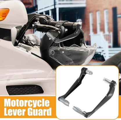Motorcycle Lever Guards, 7/8 Inch Aluminum Alloy Brake & Clutch Protector, Universal Fit for Dirt Bike & Street Motorcycle, Off-Road Riders, Heavy-Duty Handlebar Guard (Silver)