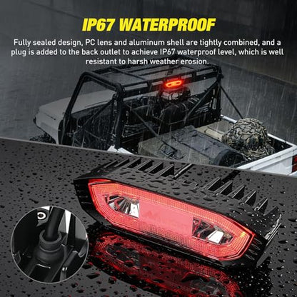 Nilight UTV LED Chase Brake Light Universal 1.75”-2.0” Roll Bar Mount Running Strobe Reverse Cargo Lights for ATV Can-Am Polaris RZR Dune Buggy Golf Cart Boat - color: UTV LED Chase Brake Light 1PCS