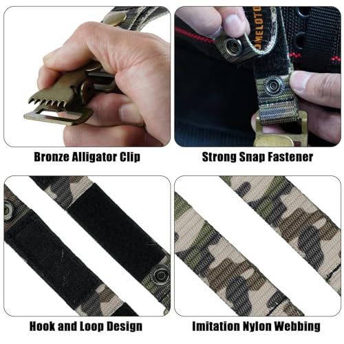 MELOTOUGH Glove Clip Tactical Glove Clips Work Glove Holders Strap with Alligator Clip for Tool Belt,Tool Bag,Tool Backpack - color: Green Camo