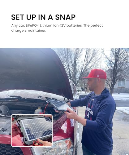 POWOXI Upgraded 7.5W-Solar-Battery-Trickle-Charger-Maintainer-12V Portable Waterproof Solar Panel Trickle Charging Kit for Car, Automotive, Motorcycle, Boat, Marine, RV,Trailer, Snowmobile, etc. - color: Solar Powered Battery Chargers 7.5w-B