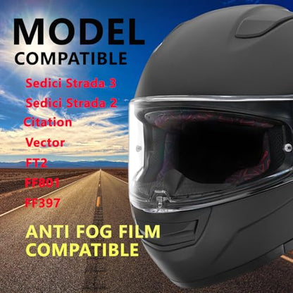 Sedici Strada 3 Helmet Visor, Helmet Face Shield Compatible with LS2 Sedici Strada 2 Strada 3 FF801 FF397 FT2 VECTOR (Deep Smoke) - color: Deep Smoke