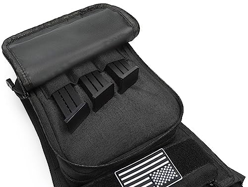 Motorcycle Tactical Drop Leg Thigh Bag with Holster Handgun Firearm Pistol Bag for Men Hunting Shooting Range Additional 3 Magazine Storage Slots - color: Army Green