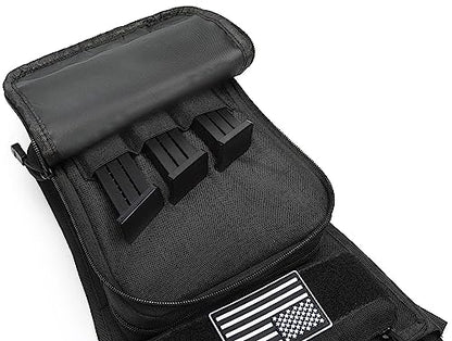 Motorcycle Tactical Drop Leg Thigh Bag with Holster Handgun Firearm Pistol Bag for Men Hunting Shooting Range Additional 3 Magazine Storage Slots - color: Army Green