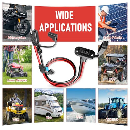SAE Connector 5FT 10AWG, SAE Battery Quick Connect Plug Waterproof Extension Cable for Solar Panel, Street Glide, Road Glide, Motorcycle Charging Port Upgrade, RV, Solar Generator Battery Charger - size: 5FT