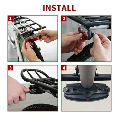 BV Bike Lights for Night Riding LED Bike Tail Light - Bicycle Light Battery-Powered/Rechargeable - Rear Bike Light Weather Resistant - Visible Up to 1500ft Bicycle Tail Light LED Bike Light - size: Rear Carrier Mount - B - Single