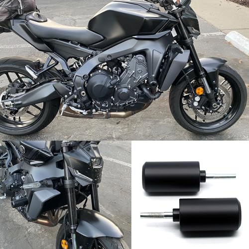 MZS Motorcycle Frame Sliders Compatible with MT09 MT-09 SP 2021 2022 2023 2024 2025 2026, Falling Crash Protector Guards Engine Fairing Protection No Cut Kits Black - size: MT09/MT09 SP