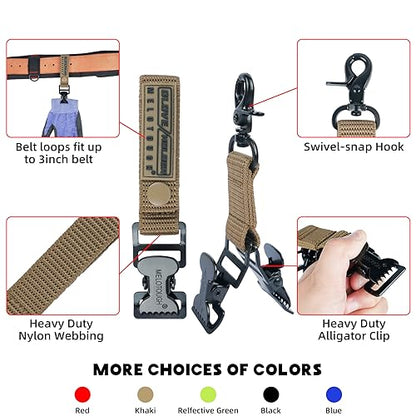 MELOTOUGH Firefighter Glove Strap | Work Glove Holder Clip with Glove Leash Swivel Snap Hook,Alligator Clip - color: A-khaki