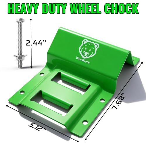 Wheel Chock Tie Down Straps kit for Trailers, E-Track Heavy-Duty Wheel Tie-Down Set for Lawn UTV ATVs, SUV,Mowers and Tractors – 4500 lbs Break Strength, 4-Pack 2in x 8ft,Green - color: Green, 4 Pack