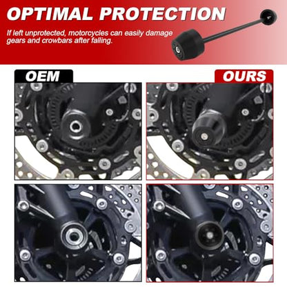 Xitomer Front Axle Sliders Fit for Z650 Ninja 650 2017-2024, Z650RS 2021-2025, Motorcycle Front Fork Wheel Frame Sliders Crash Protector (Front) - style: Front
