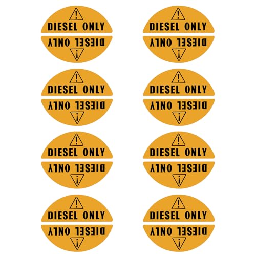 8 Pairs of Diesel Only Stickers for Car Van Truck Vehicle Boat Oil Tank Fuel Filler Gas Cap Lid Cover Weatherproof Adhesive Decals Yellow - color: Diesel Only Yellow (8 Pair)